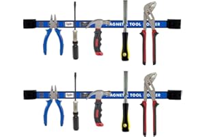 PrimoCraft 2x Magnet Werkzeugleiste 50 cm - Werkzeug Magnetleiste 2er Set extra starke Wand Magnetschienen inkl. Montagematerial Karbon Stahl Magnethalter