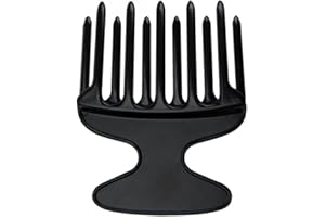 WASUQO 1 Stück Lockenkamm 13X10.5cm Fingerstyler Kamm für Locken lockenkamm Fingerstyler Spezialkamm mit Top-Griff aus hochwertigem Polycarbonat Kunststoff Geeignet für den Friseursalon zu Hause Schwarz