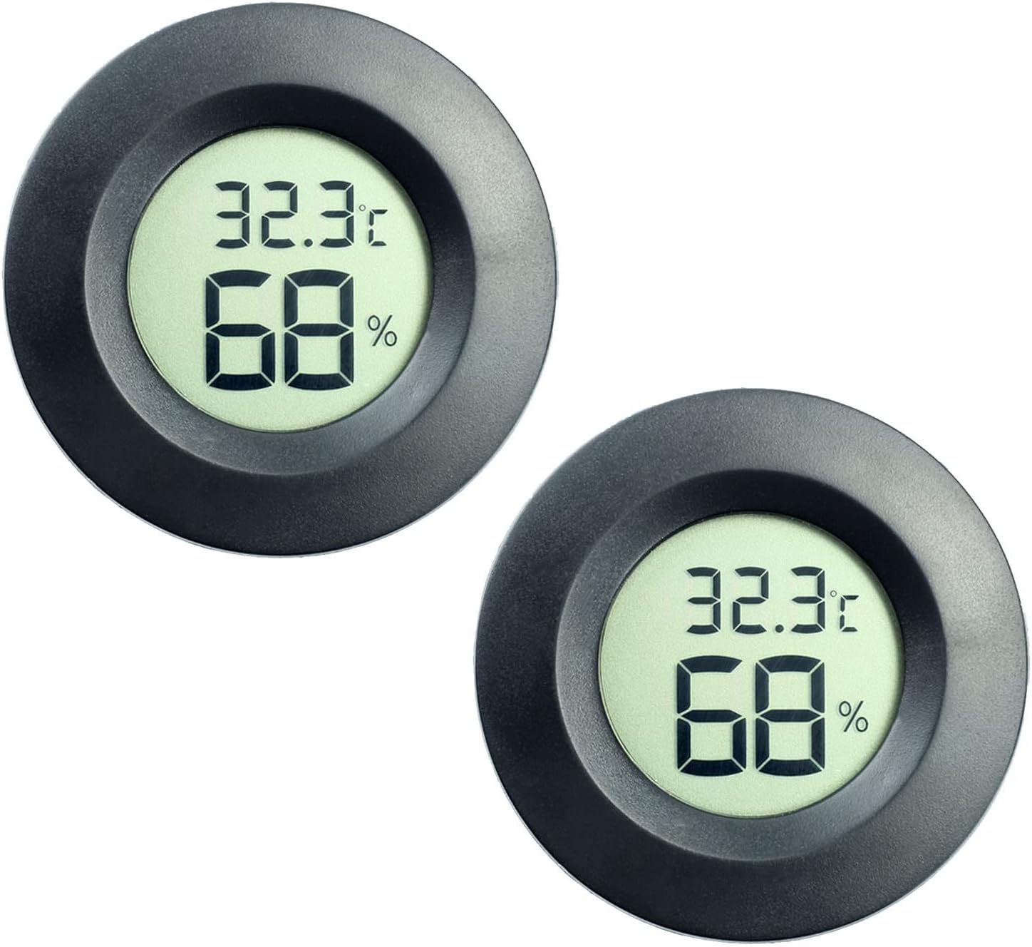 ZHITING Mini higrómetro Termómetro Monitor，LCD digital Medidor de humedad interior y exterior para humidificadores Deshumidificadores Invernadero Sótano Cuarto de bebé Fahrenheit (2PCS Black)