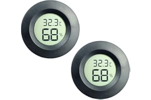 ZHITING Mini higrómetro Termómetro Monitor，LCD digital Medidor de humedad interior y exterior para humidificadores Deshumidificadores Invernadero Sótano Cuarto de bebé Fahrenheit (2PCS Black)