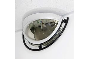 GXFC Espejo panorámico de Media cúpula Convexo, Ángulo de visión de 180 Grados, 1/4 Espejo esférico, Espejo acrílico de Seguridad, Adecuado para Tiendas, oficinas o fábricas, Taller de Seguridad