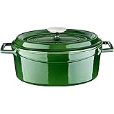 Lava D&ouml;k&uuml;m Oval Tencere D&ouml;k&uuml;m Demir Yekpare Kulplu Premium Serisi &Ouml;l&ccedil;&uuml; 21x27cm. Yeşil
