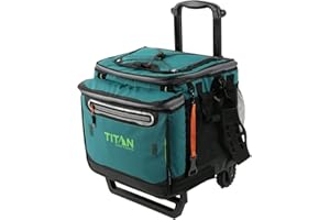 TITAN BY ARCTIC ZONE Arctic Zone Titan Deep Freeze 60 (50+10) Can Collapsible Rolling Cooler with Wheels and All-Terrain Cart