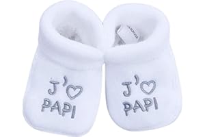 NOSBEBES® Chaussons Bebe, Bio, pour Noel - Chaussette Bebe Naissance, Chaussures Bebe, Cadeau Noel 0-3 Mois