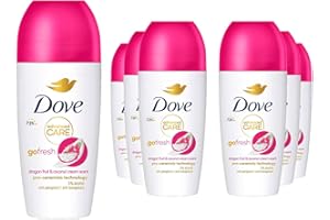 Dove Advanced Care Go Fresh Dragonfruit & Coconut Cream Scent Women's Antiperspirant Deodorant Roll On for 72 hour sweat protection with Pro-Ceramide technology 50 ml, Pack of 6