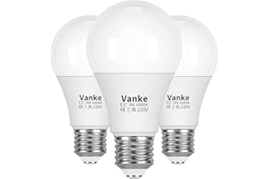 Vanke E27 Screw LED Bulb, 9 Watts (60W Equivalent) Cool White 6000K, ES Large Screw in Light Bulbs, 806 Lumen, Pack of 3, Non-Dimmable