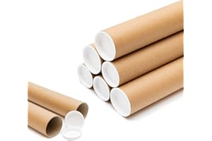 ZUKBEN Kleine Versandrollen für Poster, Kunstwerke, Gemälde, Dokumente, Baupläne, 240 mm x 50 mm, Kartonrollen + Endkappen, 5 Stück