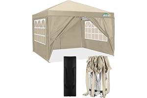 YUEBO Barnum Pliant 3x3 m Tonnelle Pliante Imperméable Tente Pliable Gazebo Chapiteau de Reception,Extérieur,Réglable en Hauteur