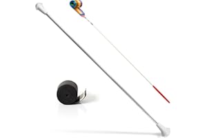 Josimgalo 28 Inch Twirling Baton - Stainless Steel Shaft Rod for Lighter Feel Ideal for Beginners 15 years and older Complete with Dance Ribbon and Grip Tape