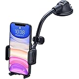 Mpow Car Phone Holder, Dashboard Windscreen Car Mount Cradle with Dual Strong Suction,Long Arm,Anti-Shake Stabilizer…