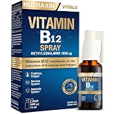 Nutraxin Vitamin B12 Sprey 1000 &micro;g Metilkobalamin, Y&uuml;ksek Emilim, Vegan Uyumlu, Ağız Yoluyla Takviye Edici Gıda, 15 ml