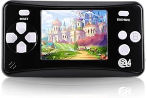 QINGSHE Console de jeu portable pour enfants âgés de 4 à 12 ans, 182 jeux classiques rétro avec écran LCD de 2.5", lecteur de jeu vidéo, meilleur cadeau d'anniversaire pour enfants – Noir
