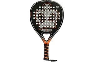 Black Crown - Pala de Padel Piton Attack 16k - Forma lágrima - Superficie Rugosa - Potencia - Peso 355 gr - Marco 38 mm 80% Fibra de Carbono - Resistente - Golpes agresivos - Nivel Avanzado