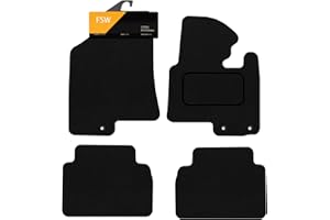 FSW - Tailored Mats - Fits KIA Sportage, September 2010-2016 - Black Carpet - Anti Slip Mat - Non Slip Car Floor Mat, Fitted With Clips & Granulated Backing - 4 Pc Floor Mat Only