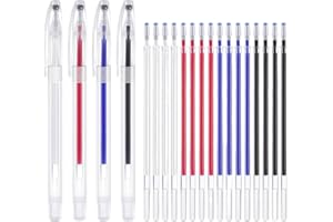 QEQSHQO 20pcs Marcadores borrables en Caliente de Tiza para Coser marcadores de Tela borrables Marcadores borrables en Caliente de 4 Colores con recambios para Cuero Ropa Costura sastrería