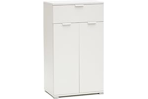 MeMi Me306BIA Armadietto, Legno, Bianco, 38x60x105 cm