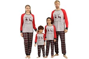 KOURIC Weihnachts Pyjama Family Set,Dino Schlafanzug Weihnachten Familie,Ganzkörper Weihnachtspyjama Dino, Weihnachtselch Family Christmas Pyjamas Set,Familie Weihnachten Pyjamas