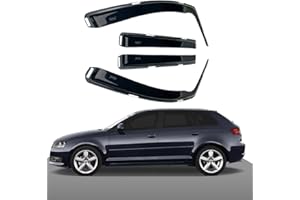 Haibak Wind Deflectors Set Compatible with Audi A3 MK2 Sportback/Hatchback 2003-2012 | 4-Piece Car Window Deflectors | Tinted In-Channel Rain Guards for 5-Door