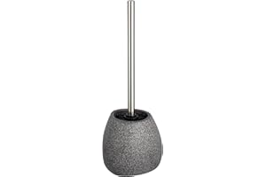 WENKO Brosse WC Pion Gris Céramique Brosse à WC avec poils en silicone Gris