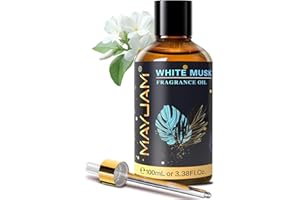 MAYJAM Fragrance Oil, 100ML White Musk Aromatherapy Oil, with Glass Dropper, Diffuser Oil for Making Candle, Soap, Bath Bombs