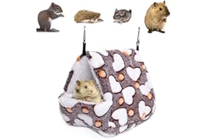 NganSuRong Hammock Nest Hamster Ferret Guinea Pig Rat Mice Squirrel Pet Bird Bed Toy Warm Mini House Cave Hanging Cage Coffee (L(22 * 21CM))