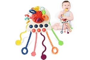 KETIEE Montessori Ziehspielzeug Sensorisches Babyspielzeug, Reisespielzeug, frühe Entwicklung, motorische Fähigkeiten, Spielzeug Geschenk für Baby 18 Monate +