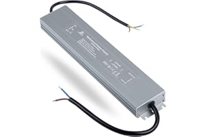 DUSKTEC Transformateur 220V 12V LED 200W Driver, Alimentation 16,7A étanche IP67, Transfo AC à DC, Pilote LED Basse Tension à Tension Constante pour CCTV Ampoule à Bande Lumineuse LED MR16 G4