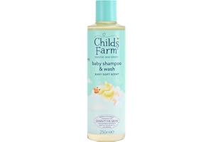 Childs Farm Baby Shampoo & Body Wash, Baby Soft Scent, Tear-free | Gently Cleanses & Soothes | Suitable for Newborns with Dry, Sensitive Skin, 250ml