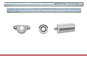 ALBE HAUS GARTEN SONNENSCHUTZ albe Rolladenwelle SW40 Stahlwellenset für Kästen bis 205 cm inkl. Lager und Kapsel