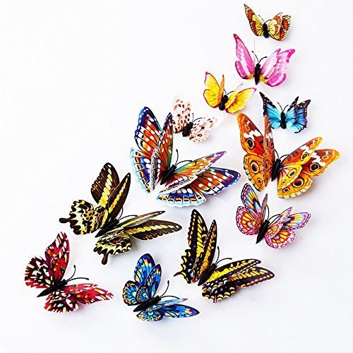 50 Off On Dagou 12 Pcs 3d Luminous Butterfly Wall Stickers Decor
