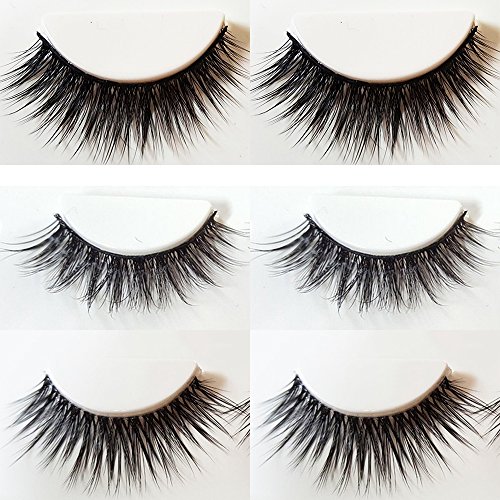 3 Pairs Natural Thick 3D False Eyelashes Fake Cross Eye Lashes Extensions (3D-10)