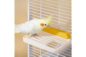 SEPTILLAR Piattaforma per Uccelli, Confezione da 2 Accessori in Plastica per Gabbie Area Giochi per Pappagalli, Conuri, Parrocchetti, Pappagallini e Calopsite (Bianco, 2 Pezzi (Confezione da 1))