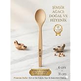 Bizim Şimşir Ağacı Servis Kaşığı, Doğal Ahşap, 31 cm Uzun Saplı, El Yapımı, Mutfak Karıştırıcı Kaşık