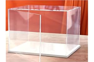 MEEC Vetrina apribile in acrilico trasparente, per il montaggio della scatola da bancone con fondo bianco, personaggi d'azione (45 x 30 x 30 x 30 cm)