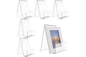 DIBALIYI 6 PCS Acrylic Book Display Stands, Transparent Display Stands, Multi Purpose Artwork Stand Holder for Restaurant Coffee Shop Bookstore,14.5x11.5x10cm (Acrylic-6 Large)