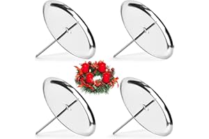 AMSIXNT 4 Pezzi Portacandele per Corona dell'avvento,Portacandele Natalizio, Porta Candela Metallo, con Punta Centrale, per Matrimonio, Tavolo da Pranzo, Natale, Ghirlande