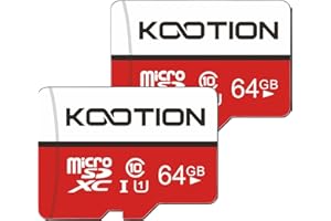 KOOTION Tarjeta MicroSD 64GB Clase 10 Micro SDXC（A1 4K UHS-I） Tarjetas de Memoria Micro SD Cards con Adaptador Memory Card 64 Giga 2 Pack para Gopro Cámara Teléfonos,Alta Velocidad hasta 80 MB/s