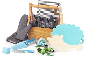 Kibbidea 23 Pièces kit Couteau Cuisine Enfant, Couteaux de Cuisine de Sécurité pour Enfants, Set de Cuisine Enfant à partir de 3 Ans