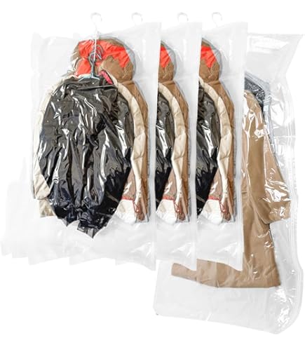 SUOCO Vacuüm opbergzakken (8 groot), Ruimtebesparende zakken voor kleding, kussens, dekbedden, dekens opslag, vacuümsealer compressietassen met handpomp op reis