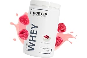 ‎BODY IP BODY IP Perfect Whey Protein Pulver | Himbeer-Joghurt | Eiweißpulver für Protein Shake & Muskelaufbau | hoher BCAA Anteil | 30 Portionen | Whey Isolat & Konzentrat | hoher Eiweißgehalt | 900g