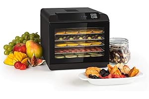 KLARSTEIN Arizona Jerky - Déshydrateur, Fruits, séchoir à viande, 500W, 35 à 70°C, 6 grilles de stockage lavables en machine,