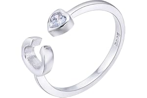 VIKI LYNN Buchstabe Ring 925 Sterling Silber Offener Verstellbare Initiale Alphabet A-Z Ringe fur Damen Mädchen