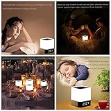 Nachttischlampe, S7 SEVEN Bluetooth-Lautsprecher Berührungssensor Atmosphere Beleuchtung Dimmbar RGB Farbwechsel Nachtlicht mit Musik-Player, Wecker Intelligente Voice-Erinnerung - 8