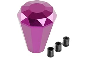 muge racing Car Gear Shift Knob, Diamond Universal Aluminum Shift Knob with 8/10/12mm Adapters(Purple)