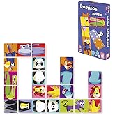 Janod - Dominos Jungle - Juego de Memoria y Asociación - 2 niveles - 2 a 4 jugadores - A partir de 3 años - J02771