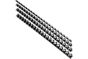 FOSHISY Pettini per rilegatura in plastica, 21 anelli A4, 6 mm+8 mm+10 mm+12 mm, confezione da 50, colore nero
