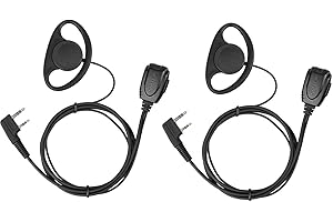 Retevis RE3224 Talkie Walkie Écouteur Type-D 2 Broches Casque Oreillettes Compatible avec Talkie Walkie RT24 RT27 RT617 RT618 RT619 BaoFeng BF-888S UV-5R Kenwood (2 Pcs)
