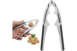 Tokaneit Schiaccianoci Acciaio Inox,Nut Sheller Tool,Antiscivolo Pinze per Noci,Tagliavite Pinze per Noci,Schiaccianoci Clip con Manico in Silicone,Sgusciatore Multifunzionale per Noci Nero