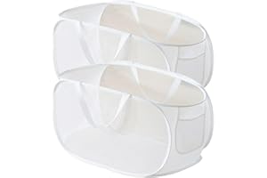 RUNFAR SHOP Lot de 2 paniers à linge pliables - 36 x 36 x 58 cm - Avec poignée - Pour chambre d'enfant, camping et voyage - Blanc