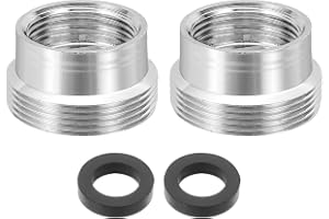 QUARKZMAN 2 st M16 hona till M22 hanadapter för kranluftare med bricka, 12 mm längd mässingskranadapter för köks- och badrums